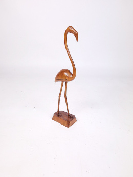 Drewniana figurka flaminga z lat 70.